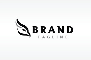 simple elegant head bird logo