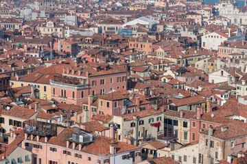 Cityscape of  Venice Italy from the Campanile Tower - obrazy, fototapety, plakaty