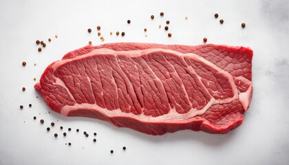 Raw skirt machete beef meat steak  Isolated on white background - obrazy, fototapety, plakaty