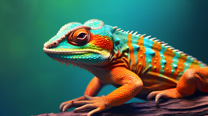 Fototapeta premium Close-up of a colorful chameleon
