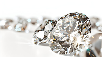 Diamant auf weiß mit Spiegelung vor weißem Hintergrund - Generative Ai