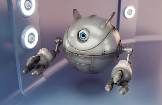 3D science-fiction drone robot