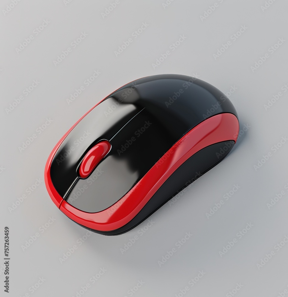 Aufkleber ergonomic wireless computer mouse with a striking red and black design