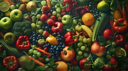 Rolgordijnen Fresh ripe and organic fruits and vegetable © Affia