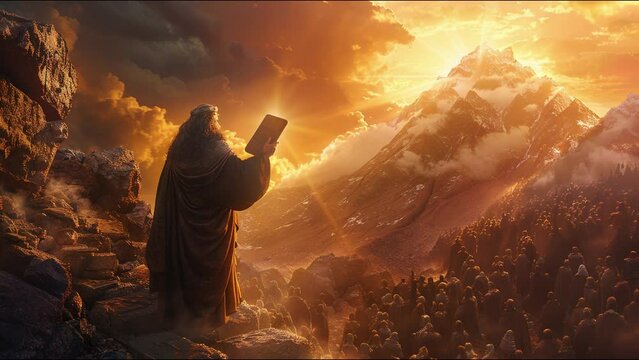 Divine Revelation, Moses Receives the Ten Commandments, motion loop