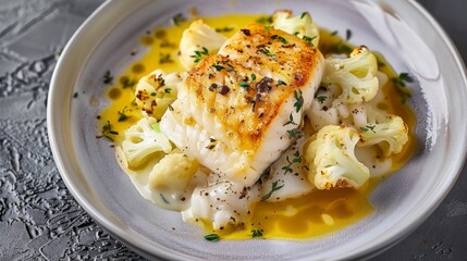 The Delicate Harmony of Halibut, Cauliflower, and Beurre Blanc Sauce