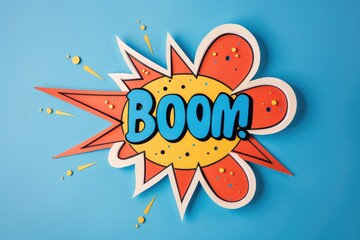 Fototapeta na wymiar Colorful boom text in 3d comic style