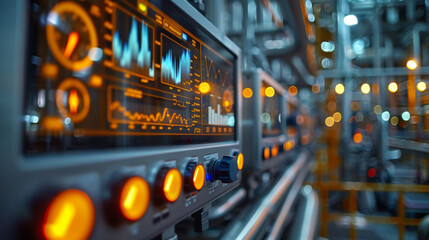 Advanced server room with glowing interfaces and data analysis screens.