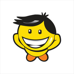 Fun yellow cartoon character design illustration