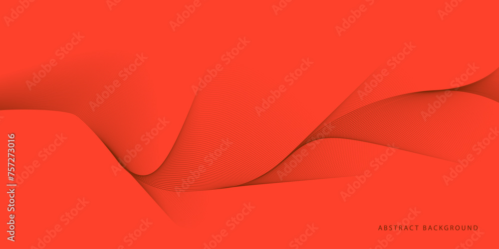 Aufkleber abstract red backdrop with wavy line elements. 3d modern wave curve abstract presentation background
