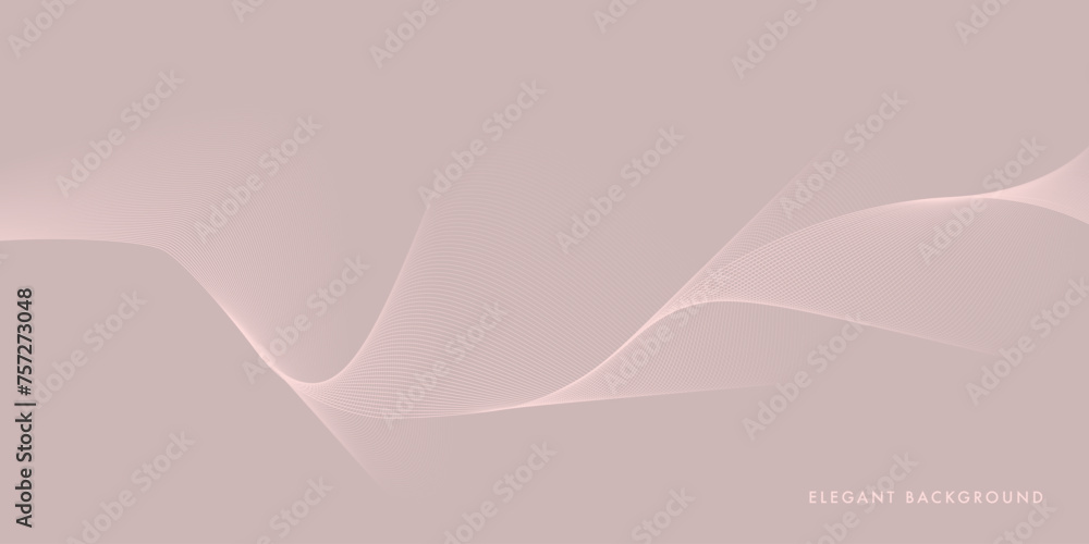 Poster abstract light violet backdrop with wavy light pink line elements. 3d modern wave curve abstract pre