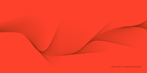 Abstract red backdrop with wavy line elements. 3D modern wave curve abstract presentation background. Luxury background. Simple minimalistic design - 757273016
