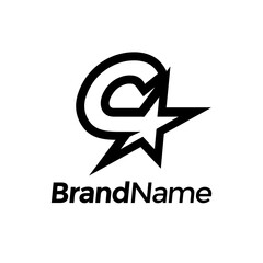 Modern and Stylist Initial C Star Logo