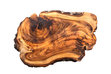 Natural Wood Slab top view isolated on transparent background
