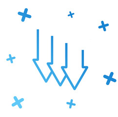 Icons for the site with lines arrow down falling rate inflation bankruptcy illustration