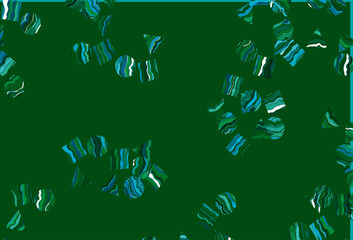 Fototapeta na wymiar Light Blue, Green vector backdrop with lines, circles, rhombus.
