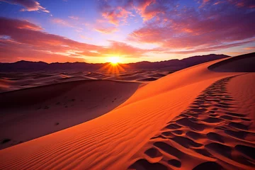 Rolgordijnen sunset in the desert. © Shades3d