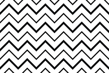 Black zig zag pattern seamless texture isolated on white
