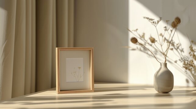 mini wooden picture frame to fit 2x3 photos, in the style of japanese minimalism, sketchfab,