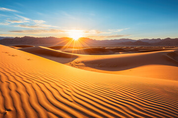 sunset in the desert.