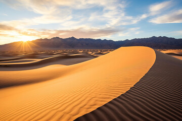 Fototapeta na wymiar sunset in the desert.