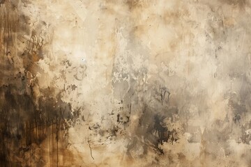 Fototapeta na wymiar creme brown tones backdrop texture, old paintings style, scratches of rust on zinc background