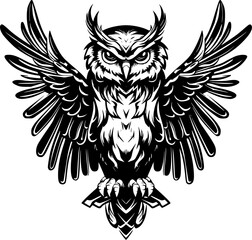 Obraz premium Owl | Minimalist and Simple Silhouette - Vector illustration