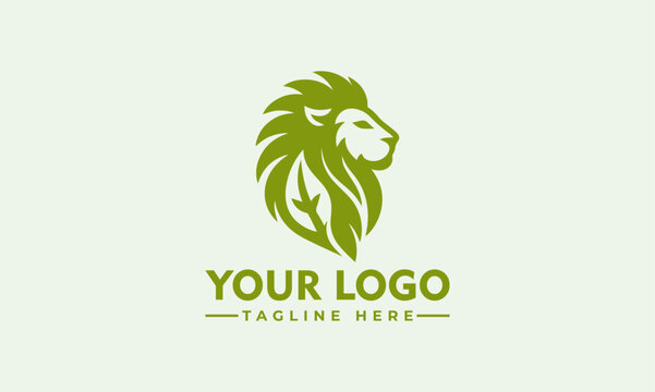Lion Leaf Nature Logo design Vector Tiger logo vector for Business Identity