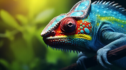 Obraz premium Colorful chameleon on background