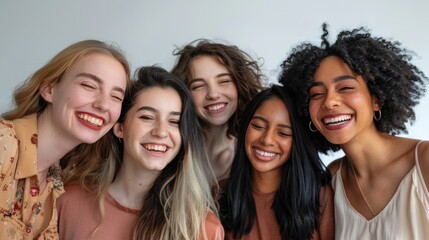 Fototapeta premium Portrait of Diverse women socialize teamwork happiness concept.