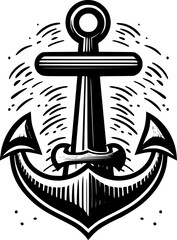 Anchor | Minimalist and Simple Silhouette - Vector illustration