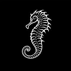 Obraz premium Seahorse - Black and White Isolated Icon - Vector illustration