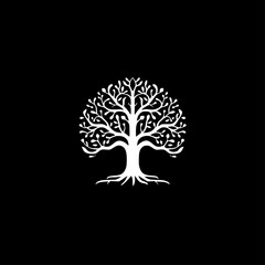 Tree Of Life - Minimalist and Flat Logo - Vector illustration