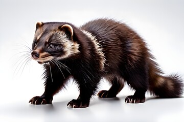 Obraz premium european polecat isolated on white background