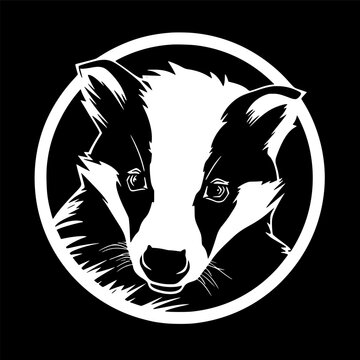 recommend clip art: Badger | Black and White Vector illustration