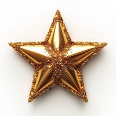 Shiny golden star award isolated on grey background - 757283424