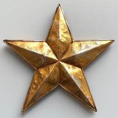 Shiny golden star award isolated on grey background - 757283606