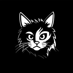 Cat | Black and White Vector illustration