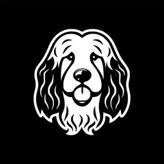 Poodle Dog - Black and White Isolated Icon - Vector illustration