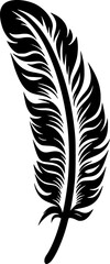 Obraz premium Feather | Black and White Vector illustration