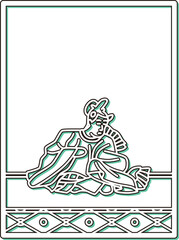 シンプルカラーシャドウ百人一首　藤原道信朝臣