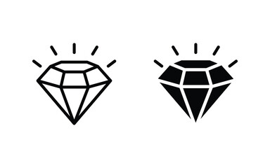 diamonds icon set. diamond collection icon vector illustration  - obrazy, fototapety, plakaty