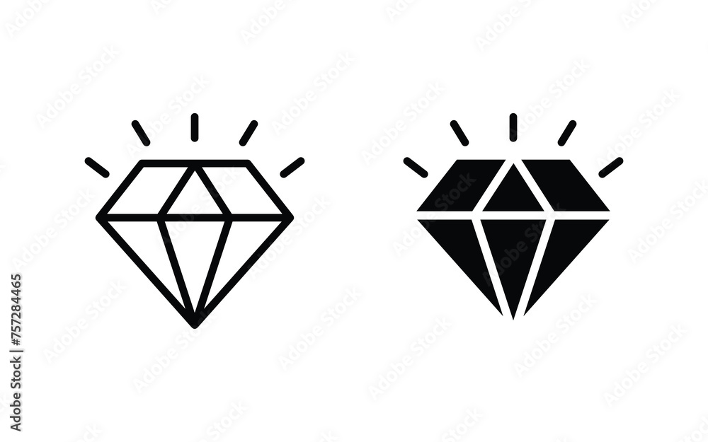 Wall mural diamonds icon set. diamond collection icon vector illustration