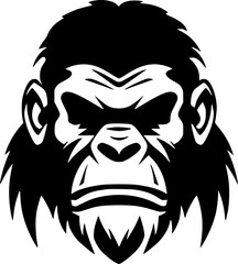 Chimpanzee - Minimalist and Flat Logo - Vector illustration