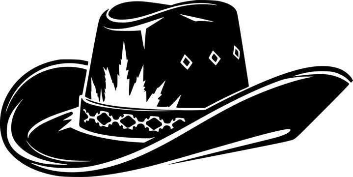 Cowboy Hat - Minimalist and Flat Logo - Vector illustration