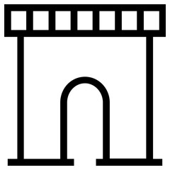arc de triomphe icon, simple vector design