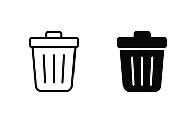 trash can icon set, Trash bin icon, Delete icon vector illustration