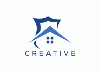 Creative and minimal Shield home logo vector template. Security home. Protect House. Home safety