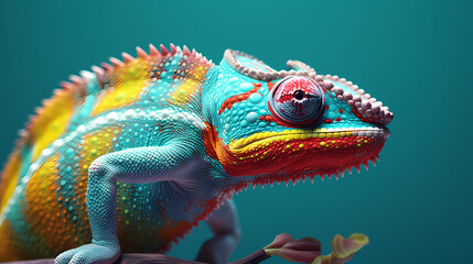 Obraz premium Colorful chameleon on background