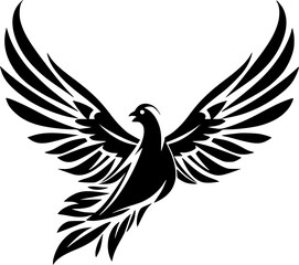 Dove Bird - Minimalist and Flat Logo - Vector illustration